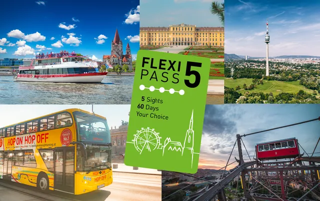 Schönbrunn, Danube Tower, Boat, Wheel & Hop On - FLEXI Pass — hop-on hop-off Vienna